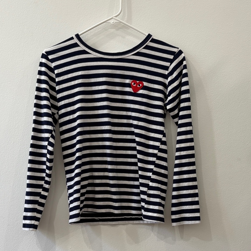 Comme des Garçons PLAY Striped Long Sleeve S Women’s Shirt